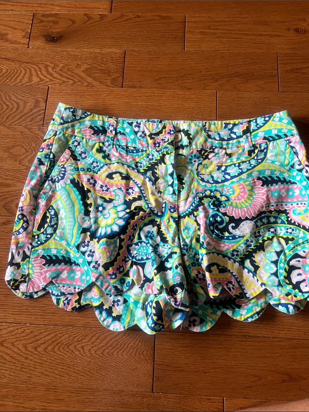 crown & ivy Paisley Scallop Hem Skort - Teal, Pink, Navy, Yellow